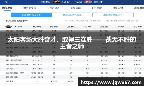 太阳客场大胜奇才，取得三连胜——战无不胜的王者之师