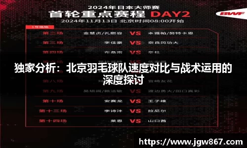 独家分析：北京羽毛球队速度对比与战术运用的深度探讨