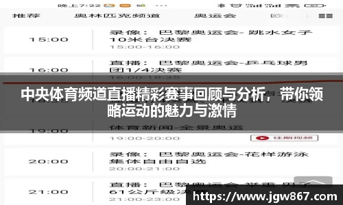 中央体育频道直播精彩赛事回顾与分析，带你领略运动的魅力与激情